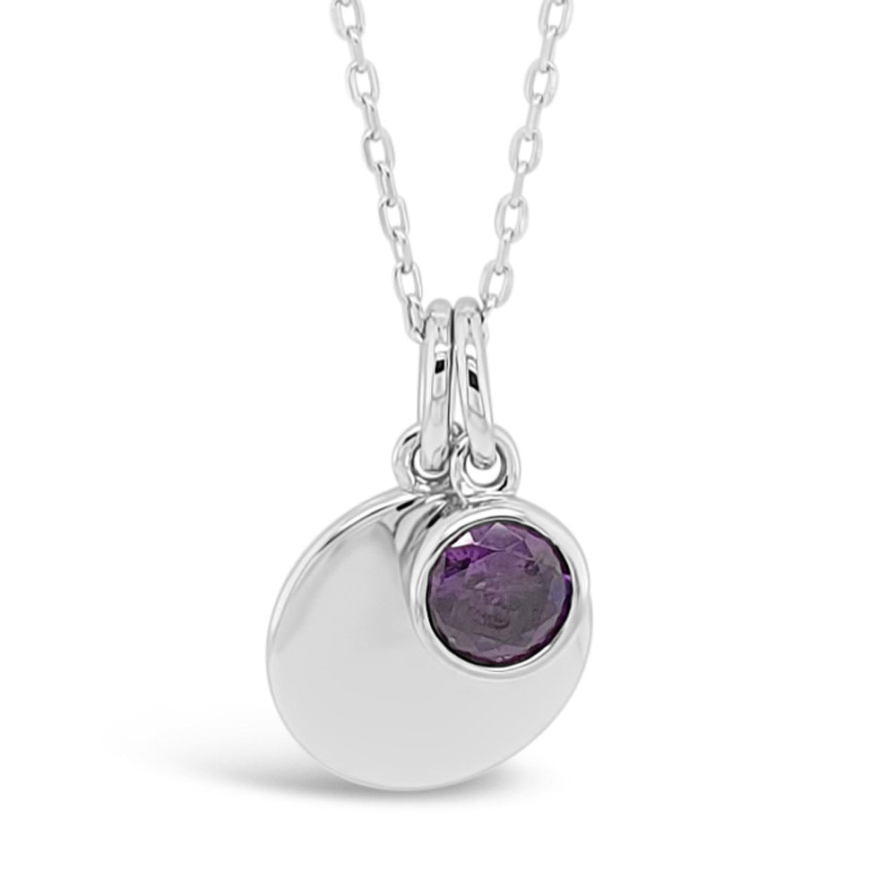 february birthstone pendant with engraving for girls in ireland